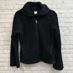 Patagonia Synchilla Black Fleece Curly Q Shawl Collar Jacket Full Zip Medium